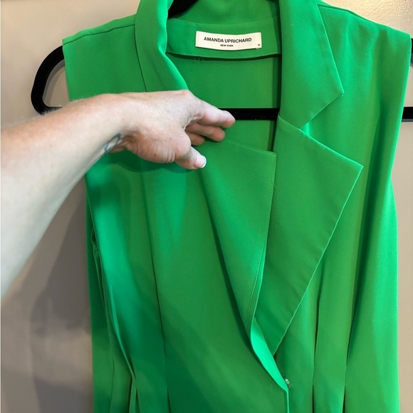 Amanda Uprichard Wintour Green Blazer Sleeveless Mini Dress M missing belt! - Picture 4 of 13